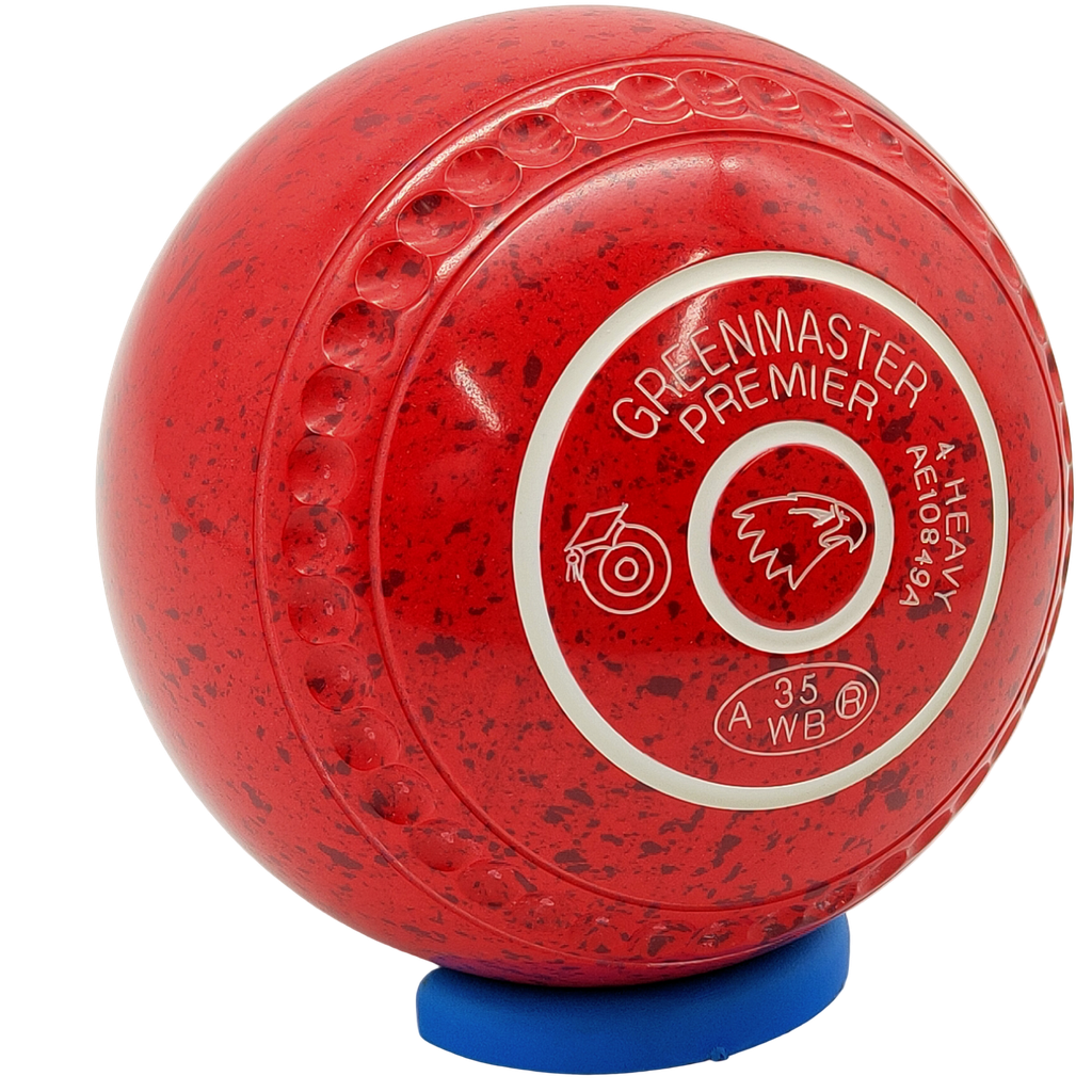 Greenmaster Premier Size 4 Red Maroon with full 40 Dimple Grip