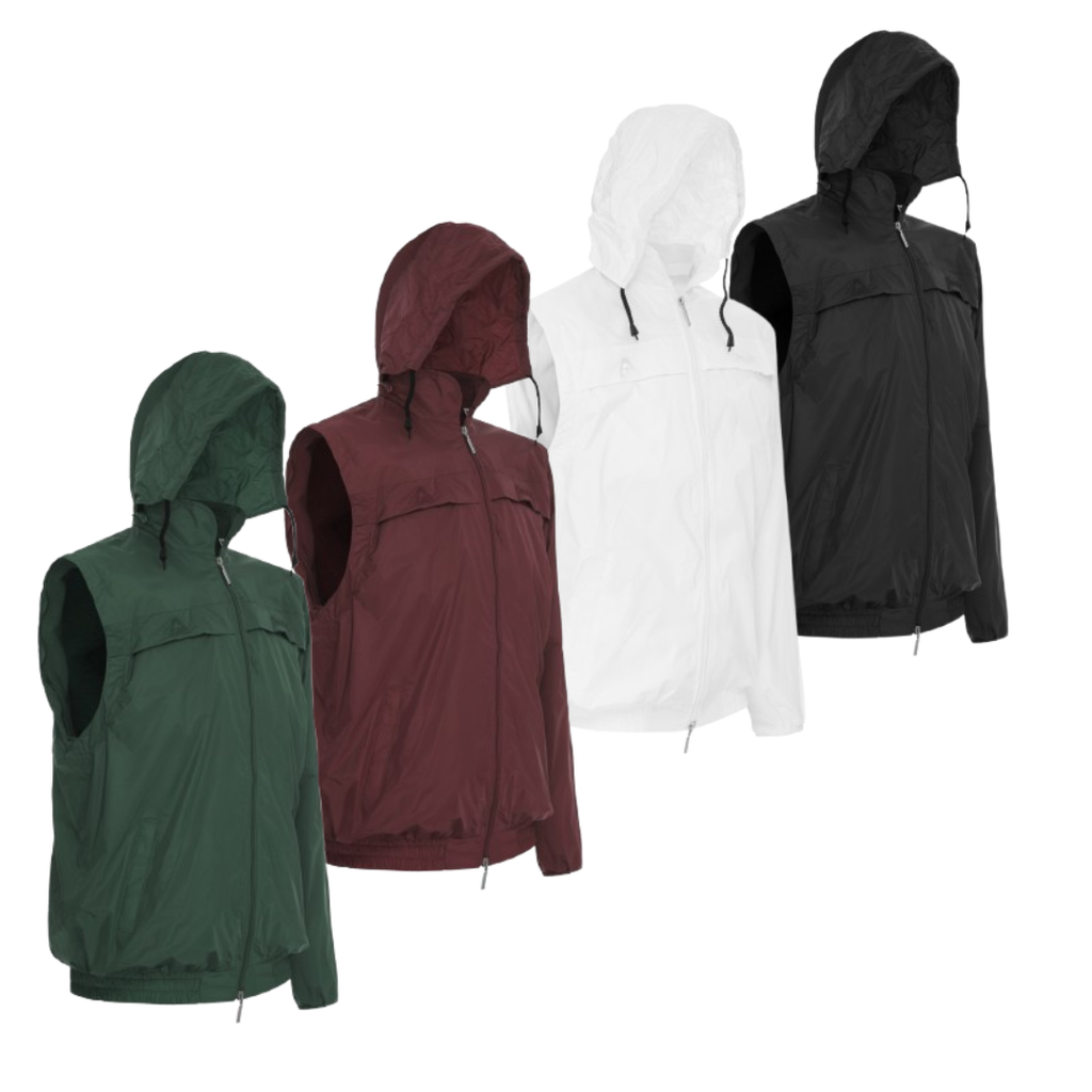 Fleece Lined Rain Jacket / Hoodie with Zip Off Sleeves