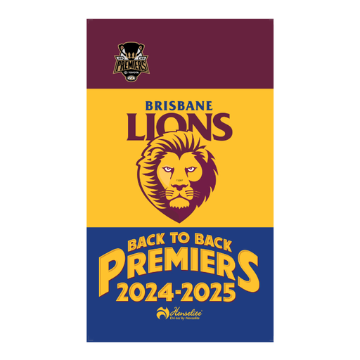 [AFL Twl Premier 25 Lions] AFL Dri-tec Towel - Back to Back PREMIER's - BRISBANE LIONS